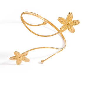 Bracelet manchette unisexe en forme de soleil, doré, bijoux de mode au design irrégulier SZ61154 - Product Image 5