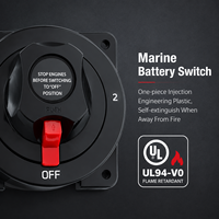 Interrupteur sélecteur de batterie marine ignifuge - Isolateur double banque 4 positions (1-2-Auxiliaire-Off) avec verrouillage de sécurité pour Yacht et VR