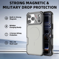 Coque de téléphone magnétique antichoc en TPU et PC double couche, protection contre les chutes, compatible avec la charge sans fil pour iPhone 15 16 17 Pro Max