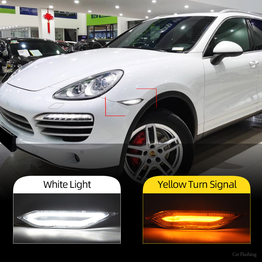 Smoked LED Side Marker Signal Light Amber White For Porsche