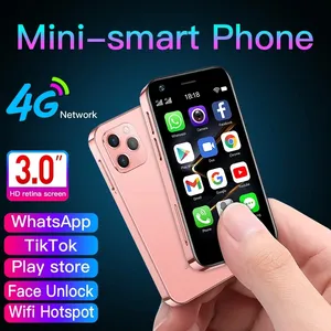 Soya XS12 süper Mini 4G Smartphone 3GB 32GB/64GB çift Sim Ultra ince kart cep WIFI BT öğrenci cep telefonu