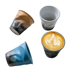 Vente en gros d'usine, tasses à latte créatives de 200 ml, faites à la main, plissées, tasses à café irrégulières, tasses à thé - Product Image 1