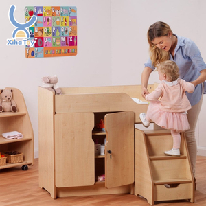 XIHA Madeira Móveis Set para Creche e Jardim de Infância Infantil Fralda Mesa Cama Preschool Nursery Gym Application <span class=keywords><strong>Baby</strong></span> <span class=keywords><strong>Changing</strong></span> <span class=keywords><strong>Table</strong></span> - Product Image 1