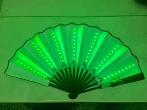 Venta caliente Bar Fan <span class=keywords><strong>Instagram</strong></span> Ventilador de rebote brillante Trendy Electric Syllable Party Performance Props Flash Ventilador plegable - Product Image 4