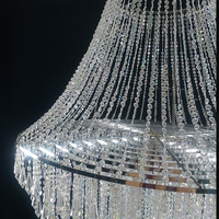 Luminaires de mariage : Rideau de perles acryliques, Pendentifs transparents de luxe, Luminaire de plafond pour la décoration de plafond de salle de banquet de mariage, Lustres