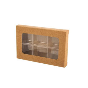 Scatole in Carta Kraft per Cera Profumata all'Ingrosso, Confezioni per Cioccolato di Grado Alimentare con Finestra - Product Image 1