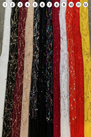 Tissu en maille polyester brodé de sequins irréguliers de luxe, tulle cascade scintillant pour robe de soirée, robe de mariée, vente en gros