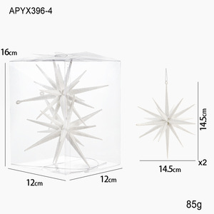 Juego de 2 Adornos Colgantes para Árbol de Navidad, Estrella Morava Grande de Plástico con Purpurina, 6 Pulgadas, Decoraciones Festivas - Product Image 6