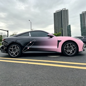 Fabbrica all'ingrosso di veicoli in vinile 1.52x20m nero e rosa sfumato in vinile avvolgendo bolle d'aria senza pellicole personalizzate per auto in vinile - Product Image 1