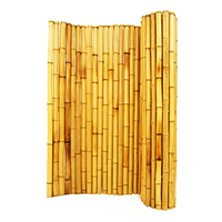 Panneau de clôture roulé décoratif en bambou brun caramel d'arrière-cour
