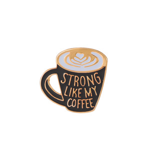 Broche en émail ludique et tendance, motif tasse à café, slogan, cœur, mousse, en métal, pour revers, idéale pour le quotidien - Product Image 5