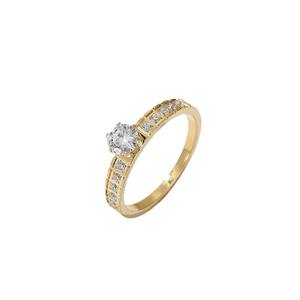 Anello Classico Quadrato in Acciaio Inossidabile Placcato Oro con Zircone, Anello di Fidanzamento con Diamante per Donna, Gioielli alla Moda - Product Image 4