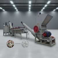 Ligne de recyclage automatique 3 en 1 pour le broyage, le lavage et le séchage des déchets plastiques LDPE, PE, PP, PS, ABS, HDPE, machine de recyclage des bouteilles en plastique pour les déchets industriels