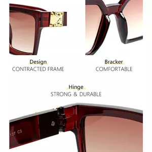 Gafas de sol de lujo para mujer, lentes de sol de lujo a la moda de 2022 millones de aire, de Marco grande, cuadradas, de gran tamaño