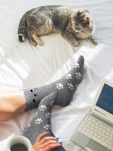 5 pares de calcetines térmicos bonitos de invierno para mujeres, regalos para amantes de los gatos, medias navideñas perfectas para adolescentes, niñas y mujeres divertidas - Product Image 3