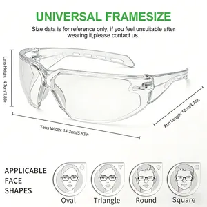 Gafas de Seguridad Transparentes Resistentes a los Arañazos, Gafas Envolventes de Policarbonato ANSI Z87.1 Resistentes a Impactos, Lentes Transparentes Antivaho HM10 - Product Image 6
