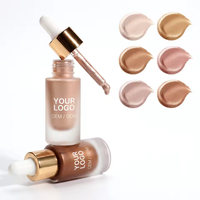 Nouvelles gouttes de surligneur liquide, sérum éclat naturel haute brillance, illuminateur scintillant pour le visage et le corps, marque privée OEM