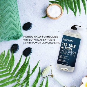 Nettoyant visage à l'huile d'arbre à thé pure, nettoyant anti-acné, hydratant, <span class=keywords><strong>savon</strong></span> liquide pour le visage, logo personnalisé, nettoyant visage à l'huile d'arbre à thé avec de la menthe - Product Image 3