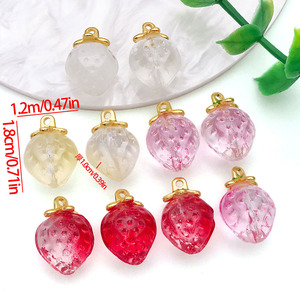 จี้แก้วรูปสตรอเบอร์รี่สำหรับทำเครื่องประดับ DIY อุปกรณ์เสริมแฟชั่นสำหรับทุกเพศ จี้แฟชั่น 10 ชิ้น - Product Image 3