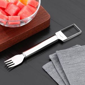 Dư<span class=keywords><strong>a</strong></span> hấu Cutter,2025 nâng cấp thép không gỉ 2-in-1 ngã ba Slicer công cụ, xách tay & đ<span class=keywords><strong>a</strong></span> chức năng cho Effortless trái cây slicing - Product Image 1