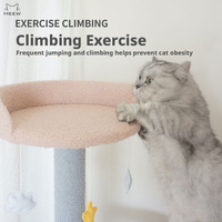 Arbre à chat multi-niveaux Star Moon Cloud avec griffoir en sisal, tour d'escalade pour chat en peluche douce et jouets suspendus pour chats d'intérieur