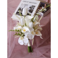 Bunga Tulip Calla Lily Buatan Putih Buket Pengantin Fotografi Pernikahan Gaya Korea Alat Peraga Studio Foto Dekorasi