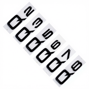 Emblema 3D in ABS Cromato <span class=keywords><strong>Nero</strong></span> con <span class=keywords><strong>Logo</strong></span> Q2 Q3 Q4 Q5 Q6 Q7 Q8, Lettere e Numeri, Adesivo per Bagagliaio Auto, Decalcomania Autoadesiva per Carrozzeria - Product Image 3