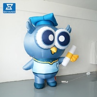 Modèle de hibou gonflable personnalisé avec toge de graduation pour la décoration extérieure d'événements scolaires, de festivals, de publicité et de campus