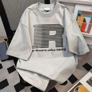 T-shirt Estiva Oversize in Cotone 100% con Stampa Essenziale, Vestibilità Ampia e Semplice, per Uomo e Donna - Product Image 5