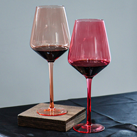 Nouveau design de gobelet en verre coloré pour mariage, logo personnalisé, fête à domicile, grande tasse à vin de Bourgogne