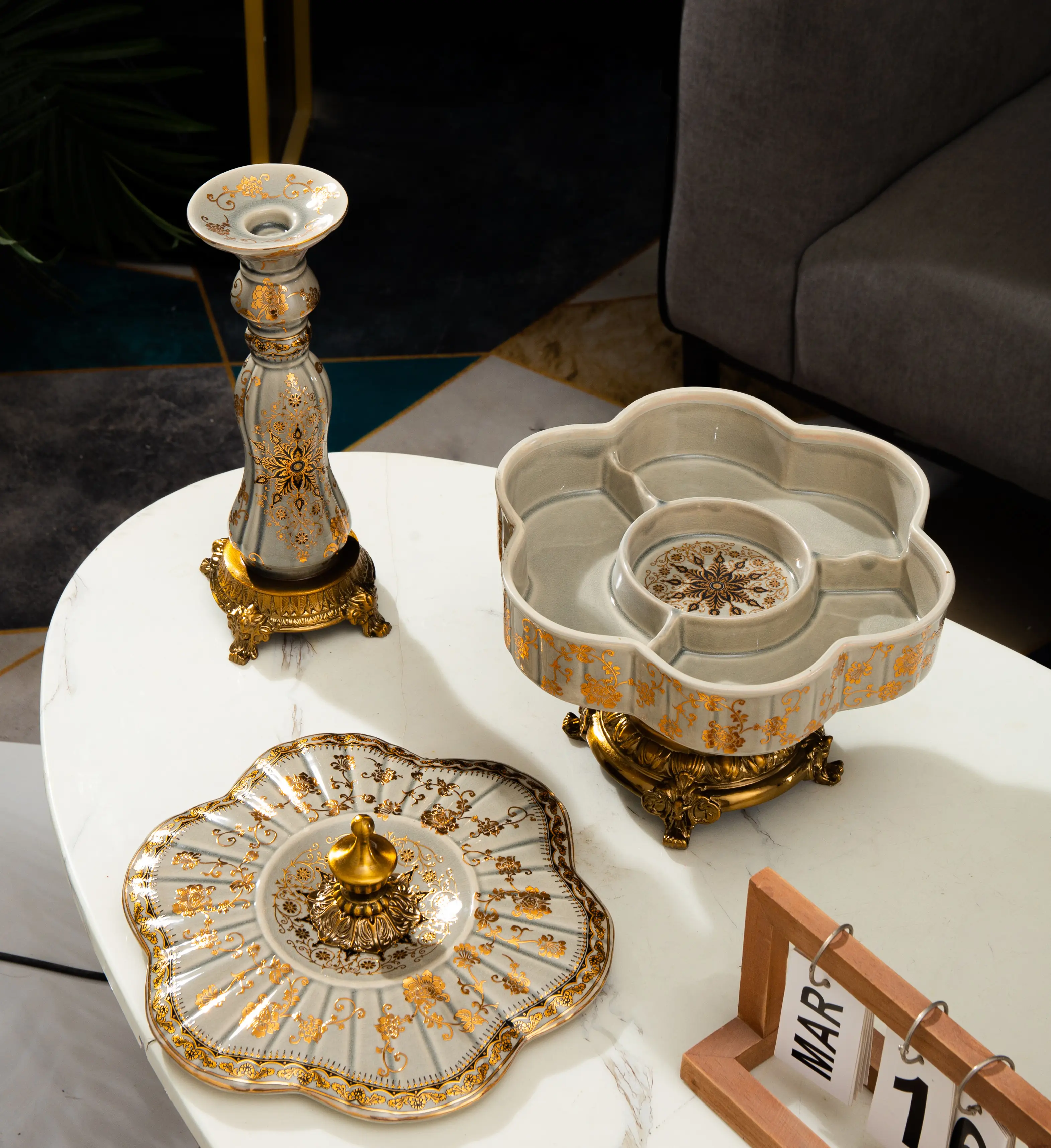 Reloj de proceso de cerámica para decoración del hogar de alta costura de nuevo diseño de alta calidad para sala de estar