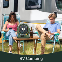 Ventilateur portatif à télécommande rechargeable de brume d'eau de ventilateur avec la lumière de LED ventilateurs extérieurs de Tableau de camping de Powerbank ventiladores