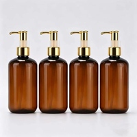 Botol Sampo Kosong 200ml 250ml 300ml 500ml Botol Pompa Plastik PET Amber untuk Sampo Kondisioner Sabun Mandi Losion