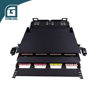Gcabling Panel de Conexión de Fibra Óptica MPO de Alta Densidad 1U, Caja ODF de 48 Núcleos para Puertos Angled SC 6, 4, 12, 24, 120, 144 LC Multimodo, 144 Núcleos