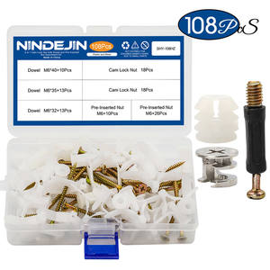Set Perangkat Konektor Furnitur 3-in-1 Cam Fitting Dowel Nut Pre-Inserted untuk Penyambungan Lemari, Kabinet, dan Laci untuk Pertambangan - Product Image 2