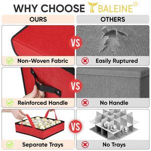 Giáng sinh trang trí hộp lưu trữ với ngăn, cao cấp kỳ nghỉ đồ trang trí lưu trữ container bin cho Xmas trang trí - Product Image 6