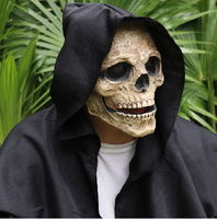 TCXW070503 Creepy Halloween Masque de crâne en latex réaliste pour adulte avec mâchoire mobile Masques de fête et drôles