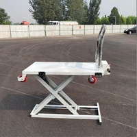 Offre Spéciale bon marché hydraulique manuel Table élévatrice à ciseaux chariot camion table voiture chariot main en aluminium chariot logistique