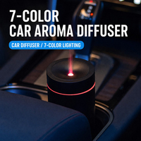 Diffuseur d'arômes de voiture sans fil alimenté par USB 100 ml, lumière ambiante 7 couleurs, humidificateur d'huiles essentielles portable pour véhicule, hôtel, table