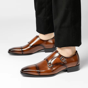 Chaussures Oxford décontractées pour homme, chaussures de créateur pour mariage été/printemps, bout rond/fermé, à enfiler, en cuir véritable, antidérapantes pour le bureau - Product Image 1