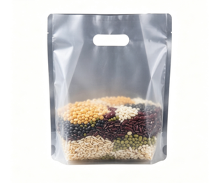 Sac en plastique transparent PP à fond carré, découpé sur mesure, avec poignée longue, recyclable, pour emballage de pain, gâteaux et produits de boulangerie, avec logo personnalisé, finition givrée - Product Image 4