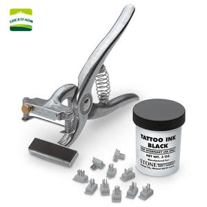 Macchina del tatuaggio dell'orecchio di maiale nero e tagliaorecchie speciali per uso veterinario solo inchiostro per tatuaggi - Product Image 3