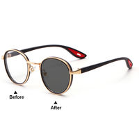 Lunettes rondes OEM ODM à la mode, monture TR90, logo personnalisé, lunettes rétro pour femmes et hommes, vente en gros, lunettes photochromatiques