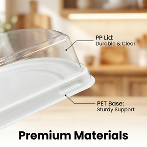 Boîtes d'emballage en plastique PET recyclables en forme de lune pour pâtisseries, demi-<span class=keywords><strong>cercle</strong></span>, pour gâteaux mousse, boîte en plastique pour emballage de pâtisseries - Product Image 3