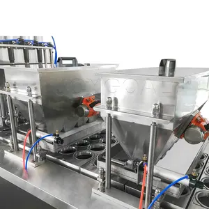 स्वचालित जेली का हलवा दूध दही पानी कप भरने और मशीन सील कप केक भरने की मशीन