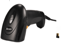 Escáner de Código de Barras con Cable USB Láser Hoin a Precio Económico, Resolución de 5mil, Compatible con SDK, Escaneo 1D+2D, en Stock, Color Negro