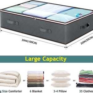 Có Thể Gập Lại Dưới Giường Túi Lớn Dưới Giường Hộp Lưu Trữ Dày Thoáng Khí Dưới Giường Quần Áo Lưu Trữ Túi Có Dây Kéo Organizer - Product Image 4