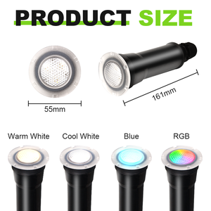 18W RGB <span class=keywords><strong>LED</strong></span> Spa <span class=keywords><strong>Ampoule</strong></span> AC12V / DC12V Nicheless Encastré Raccord Remplacement Sous-Marine Baignoire Lampe <span class=keywords><strong>Piscine</strong></span> Lumière D55mm 3000K - Product Image 2