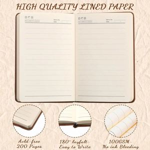 Custom A5 Leather Hardcover <b>Journal</b> Thank You Daily Notebook with Lined Pages-Gift - Product Image 4