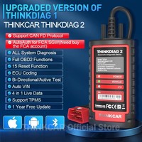 Escáner OBD2 Thinkcar Thinkdiag 2 Thinkdiag2 para IOS y Android, Compatible con CAN FD, Herramienta de Diagnóstico de Automóviles con Bluetooth, Escáner OBD2
